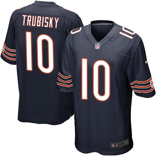 Nike Bears #10 Mitchell Trubisky Navy Blue Team Color Youth Stitched NFL Elite Jersey